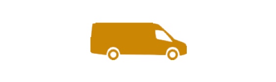 Orange van icon.