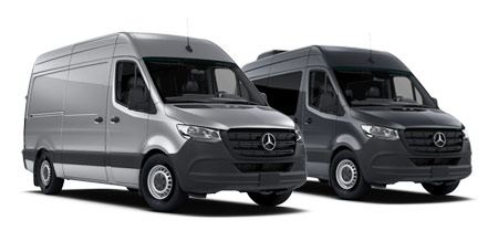 View of Sprinter Vans.